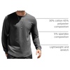 image:imageCOOFANDY Mens Cotton Hipster Hip Hop Longline Crewneck T Shirts Casual Long Sleeve Tees Curved Hem Gym ShirtsTwo Pack Black  Dark Grey