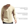 image:imageCOOFANDY Mens Cotton Hipster Hip Hop Longline Crewneck T Shirts Casual Long Sleeve Tees Curved Hem Gym ShirtsTwo Pack Black  Light Khaki