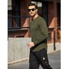 image:imageCOOFANDY Mens Cotton Hipster Hip Hop Longline Crewneck T Shirts Casual Long Sleeve Tees Curved Hem Gym ShirtsTwo Pack Black  Olive