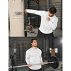 image:imageCOOFANDY Mens Cotton Hipster Hip Hop Longline Crewneck T Shirts Casual Long Sleeve Tees Curved Hem Gym ShirtsTwo Pack Black  White