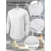 image:imageCOOFANDY Mens Cotton Hipster Hip Hop Longline Crewneck T Shirts Casual Long Sleeve Tees Curved Hem Gym ShirtsTwo Pack Black  White