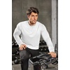 image:imageCOOFANDY Mens Cotton Hipster Hip Hop Longline Crewneck T Shirts Casual Long Sleeve Tees Curved Hem Gym ShirtsTwo Pack Black  White