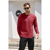 image:imageCOOFANDY Mens Cotton Hipster Hip Hop Longline Crewneck T Shirts Casual Long Sleeve Tees Curved Hem Gym ShirtsTwo Pack Black  Wine Red