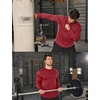 image:imageCOOFANDY Mens Cotton Hipster Hip Hop Longline Crewneck T Shirts Casual Long Sleeve Tees Curved Hem Gym ShirtsTwo Pack Black  Wine Red