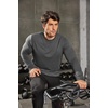 image:imageCOOFANDY Mens Cotton Hipster Hip Hop Longline Crewneck T Shirts Casual Long Sleeve Tees Curved Hem Gym ShirtsTwo Pack Dark Grey  Navy
