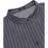 image:imageCOOFANDY Mens Cotton Linen Henley TShirt Long Sleeve Hippie Casual Beach TShirtsNavy Striped