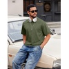 image:imageCOOFANDY Mens Cotton TShirts Oversized Shirt Short Sleeves Streetwear Loose Fit Summer Tee Tops Washed Basic Unisex ShirtsArmy Green