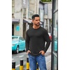 image:imageCOOFANDY Mens Crew Neck TShirt Long Sleeve Casual Pullover Tees Soft Stretch Basic Tee ShirtsAblack