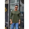 image:imageCOOFANDY Mens Crew Neck TShirt Long Sleeve Casual Pullover Tees Soft Stretch Basic Tee ShirtsArmy Green