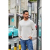 image:imageCOOFANDY Mens Crew Neck TShirt Long Sleeve Casual Pullover Tees Soft Stretch Basic Tee ShirtsAwhite