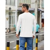 image:imageCOOFANDY Mens Crew Neck TShirt Long Sleeve Casual Pullover Tees Soft Stretch Basic Tee ShirtsAwhite