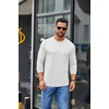 image:imageCOOFANDY Mens Crew Neck TShirt Long Sleeve Casual Pullover Tees Soft Stretch Basic Tee ShirtsAwhite