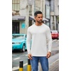 image:imageCOOFANDY Mens Crew Neck TShirt Long Sleeve Casual Pullover Tees Soft Stretch Basic Tee ShirtsAwhite