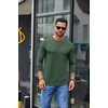 image:imageCOOFANDY Mens Crew Neck TShirt Long Sleeve Casual Pullover Tees Soft Stretch Basic Tee ShirtsBright Green