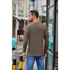 image:imageCOOFANDY Mens Crew Neck TShirt Long Sleeve Casual Pullover Tees Soft Stretch Basic Tee ShirtsBrown