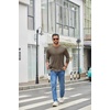 image:imageCOOFANDY Mens Crew Neck TShirt Long Sleeve Casual Pullover Tees Soft Stretch Basic Tee ShirtsBrown