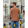image:imageCOOFANDY Mens Crew Neck TShirt Long Sleeve Casual Pullover Tees Soft Stretch Basic Tee ShirtsCaramel