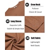 image:imageCOOFANDY Mens Crew Neck TShirt Long Sleeve Casual Pullover Tees Soft Stretch Basic Tee ShirtsCaramel