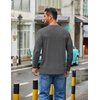 image:imageCOOFANDY Mens Crew Neck TShirt Long Sleeve Casual Pullover Tees Soft Stretch Basic Tee ShirtsDark Grey