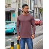 image:imageCOOFANDY Mens Crew Neck TShirt Long Sleeve Casual Pullover Tees Soft Stretch Basic Tee ShirtsDark Red