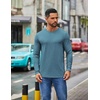 image:imageCOOFANDY Mens Crew Neck TShirt Long Sleeve Casual Pullover Tees Soft Stretch Basic Tee ShirtsDemin Blue