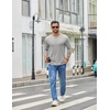 image:imageCOOFANDY Mens Crew Neck TShirt Long Sleeve Casual Pullover Tees Soft Stretch Basic Tee ShirtsLight Grey