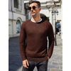 image:imageCOOFANDY Mens Crewneck Sweater Casual Dress Pullover Sweaters Slim Fit Lightweight Long Sleeve Raglan SweatersBrown