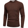 image:imageCOOFANDY Mens Crewneck Sweater Casual Dress Pullover Sweaters Slim Fit Lightweight Long Sleeve Raglan SweatersBrown