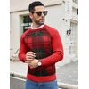 image:imageCOOFANDY Mens Crewneck Sweater Casual Dress Pullover Sweaters Slim Fit Lightweight Long Sleeve Raglan SweatersChristmas Red  Green