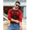 image:imageCOOFANDY Mens Crewneck Sweater Casual Dress Pullover Sweaters Slim Fit Lightweight Long Sleeve Raglan SweatersChristmas Red  Green