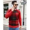 image:imageCOOFANDY Mens Crewneck Sweater Casual Dress Pullover Sweaters Slim Fit Lightweight Long Sleeve Raglan SweatersChristmas Red  Green