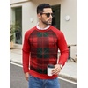 image:imageCOOFANDY Mens Crewneck Sweater Casual Dress Pullover Sweaters Slim Fit Lightweight Long Sleeve Raglan SweatersChristmas Red  Green