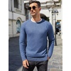 image:imageCOOFANDY Mens Crewneck Sweater Casual Dress Pullover Sweaters Slim Fit Lightweight Long Sleeve Raglan SweatersDark Blue