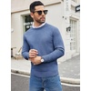 image:imageCOOFANDY Mens Crewneck Sweater Casual Dress Pullover Sweaters Slim Fit Lightweight Long Sleeve Raglan SweatersDark Blue