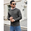 image:imageCOOFANDY Mens Crewneck Sweater Casual Dress Pullover Sweaters Slim Fit Lightweight Long Sleeve Raglan SweatersDark Grey