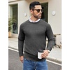 image:imageCOOFANDY Mens Crewneck Sweater Casual Dress Pullover Sweaters Slim Fit Lightweight Long Sleeve Raglan SweatersDark Grey
