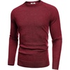 image:imageCOOFANDY Mens Crewneck Sweater Casual Dress Pullover Sweaters Slim Fit Lightweight Long Sleeve Raglan SweatersDark Red