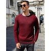 image:imageCOOFANDY Mens Crewneck Sweater Casual Dress Pullover Sweaters Slim Fit Lightweight Long Sleeve Raglan SweatersDark Red
