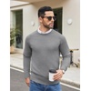 image:imageCOOFANDY Mens Crewneck Sweater Casual Dress Pullover Sweaters Slim Fit Lightweight Long Sleeve Raglan SweatersGrey