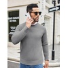 image:imageCOOFANDY Mens Crewneck Sweater Casual Dress Pullover Sweaters Slim Fit Lightweight Long Sleeve Raglan SweatersGrey