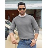 image:imageCOOFANDY Mens Crewneck Sweater Casual Dress Pullover Sweaters Slim Fit Lightweight Long Sleeve Raglan SweatersGrey