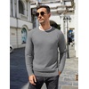 image:imageCOOFANDY Mens Crewneck Sweater Casual Dress Pullover Sweaters Slim Fit Lightweight Long Sleeve Raglan SweatersGrey