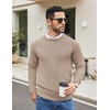 image:imageCOOFANDY Mens Crewneck Sweater Casual Dress Pullover Sweaters Slim Fit Lightweight Long Sleeve Raglan SweatersLight Coffee