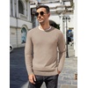 image:imageCOOFANDY Mens Crewneck Sweater Casual Dress Pullover Sweaters Slim Fit Lightweight Long Sleeve Raglan SweatersLight Coffee
