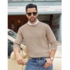 image:imageCOOFANDY Mens Crewneck Sweater Casual Dress Pullover Sweaters Slim Fit Lightweight Long Sleeve Raglan SweatersLight Coffee