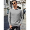 image:imageCOOFANDY Mens Crewneck Sweater Casual Dress Pullover Sweaters Slim Fit Lightweight Long Sleeve Raglan SweatersLight Grey