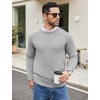 image:imageCOOFANDY Mens Crewneck Sweater Casual Dress Pullover Sweaters Slim Fit Lightweight Long Sleeve Raglan SweatersLight Grey