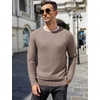 image:imageCOOFANDY Mens Crewneck Sweater Casual Dress Pullover Sweaters Slim Fit Lightweight Long Sleeve Raglan SweatersLight Khaki