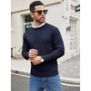 image:imageCOOFANDY Mens Crewneck Sweater Casual Dress Pullover Sweaters Slim Fit Lightweight Long Sleeve Raglan SweatersNavy Blue