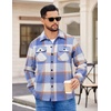 image:imageCOOFANDY Mens Flannel Jacket Fleece Shacket Plaid Shirt Jackets Warm Thick Long Sleeve Button Down Fall OutwearBlue Block